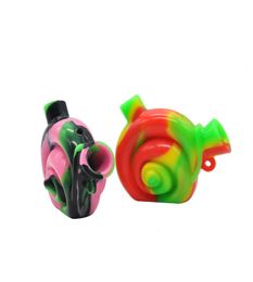 Travel Bong Snail Shape Silicone Water Pipe Nontoxic FoodGrade Silicone Dab Rig Portable Oil Rigs Silicone Blunt Bubbler Water B7786156