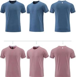 LL-R661 Men Yoga Outfit Gym T shirt Exercise & Fitness Wear Sportwear Trainning Basketball Running Ice Silk Shirts Outdoor Tops Short Sleeve Elastic Breathable 6543