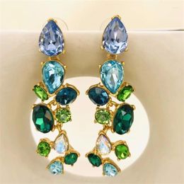 Stud Earrings Sparkling Crystal Make Old High Class Style Exaggerated Long