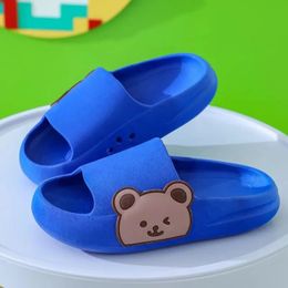 Cartoon Bear Childrens Beach Slippers For Boys Girls Home Shoes Summer Thick Sole Flip Flops EVA Soft Outdoor Child 240416