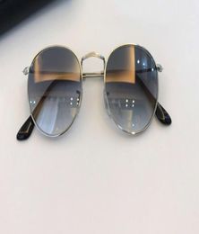 Retro Round Sunglasses Silver Metal Frame Grey Shaded unisex Classic Sun Glasses UV400 Protection Eyewear with box9473115