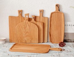 Squre Kitchen Chopping Block Wood Home Cutting Board Cake Sushi Plate Serving Trays Bread Dish Fruit Plate Sushi Tray Steak Tray D2468413