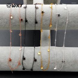 Chains WT-N978 Trendy Charming Brass Necklace Women With Little Star Piece Decoration 4 Colour 14/18/24/30 Inch