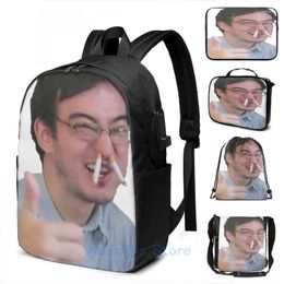 Backpack Funny Graphic Print Filthy Frank Thumbs Up Ciggarette USB Charge Men School Bags Women Bag Travel Laptop