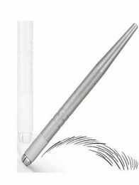 New 100Pcs silver permanent makeup pen 3D embroidery makeup manual pen tattoo eyebrow microblade Ki527399391