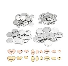 Fashion JewelryCharms 10-50pcs 6-30mm Stainless Steel Charms Round Dog Pendant Stamping Blanks Pendants For Custom Necklaces DIY6977101