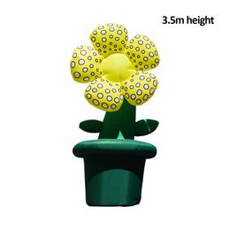 wholesale Large Simulation Inflatable Plants Artificial Potted Flower 3.5m 11.5ft Height Sunflower Model For Amusement Park And Music Festival Decoration