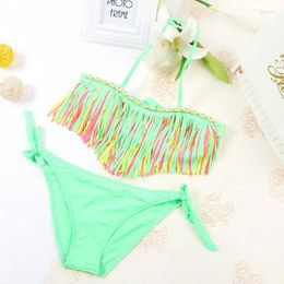 Women's Swimwear Kids Bikini 2024 Girls Bathing Sets Kid Swimming Suit Tassel Swimsuit Children Bikinis Baby Set Biquini Infantil