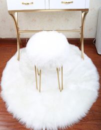 Soft Round carpet Artificial Sheepskin Rug Chair Cover Bedroom Mat Artificial Wool Warm Hairy Carpet Seat Textil Fur Area Rugs wed6242818