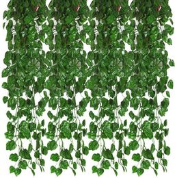 12Pcs Artificial Ivy Garland Leaf Vines Plants Greenery Hanging Fake Plants for Wedding Backdrop Arch Wall Jungle Party6729787