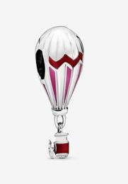 New Arrival Charms 925 Sterling Silver Red Air Balloon Travel Charm Fit Original European Charm Bracelet Fashion Jewellery Acces5701663