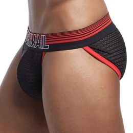 Underpants Sexy lingerie mens Tanga hombre mesh homosexual bikini Calzoncillos slip shorts underwear athlete trap breathable Q240430