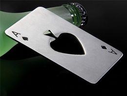1pcsCreative Poker Shaped Bottle Can Opner Stainless Steel Credit Card Size Casino Bottle Opner Abrelatas Abrebotellas9612895