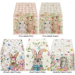 Table Cloth Easter Rectangle Rabbits Printed Holiday Party Decor Dinner Tabletop