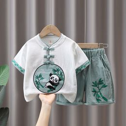 Boy Hanfu thin short sleeve ancient style suit male treasure national style ancient style children learn Chinese style