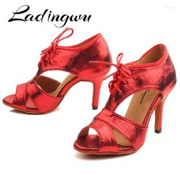 Dance Shoes Ladies Latin Can Worn Seasons Nostalgic Style Material National Standard Professional Indoor Sports Danc
