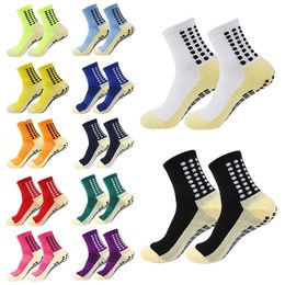 12Pair Football Socks Mens Womens Sports Nonslip Silicone Bottom Soccer Rugby Tennis Volleyball Badminton 240430