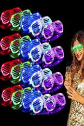 Fashion LED Light Glasses Flashing Shutters Shape Glasses LED Flash Glasses Sunglasses Dances Party Supplies Festival Decoration F6275906