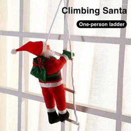 Christmas Decorations Santa Claus Climbing On Rope 25cm Ladder Xmas Trees Hanging Ornament For Party Decor Tree Decoration C7p1