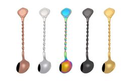 New spiral long handle mixing cocktail spoon 304 stainless steel bar stir spoon bartender bar tools3443700