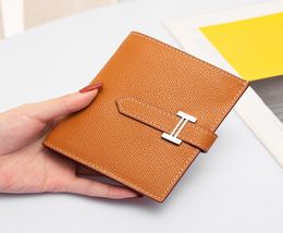 Wallet Leather 2021 Lady h Short Card Bag Zero01234567174570