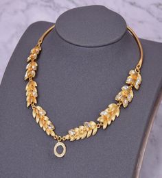 Fashion GOLD CZ necklace for lady Women Party Wedding Lovers gift engagement Jewellery for Bride8963664