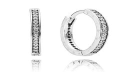 2016 NEW Authentic 925 sterling silver hoop earrings with clear CZ fitS for charms jewelry DIY fashion jewelry 1pair /lot wholesale9229755