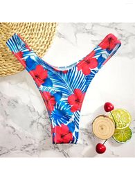 Women's Swimwear 8 Colours Sexy Printed V Shape Bikini Bottom Swim Brief Women Female Bather Brazilian Tanga Panties Underwear K5074