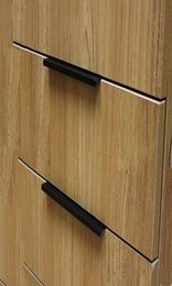 96MM 128MM 160MM Modern simple cabinet door edge sealing handles antique black drawer dresser hide knob 5" 6.3" matte silver4034943