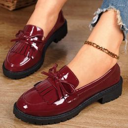 Casual Shoes Ladies Spring Simple Solid Colour PU Leather Women's Outdoor Shallow Mouth Slip-on Flat Large Size