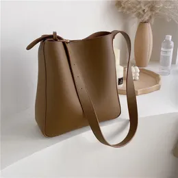 Shoulder Bags Bucket Bag Woman's Large-capacity Fashion Autumn And Winter 2024 Slanted Cross Soft Leather