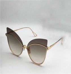 Womens NightbirdOne Cat Eye Sunglasses GoldBrown 66mm Sonnenbrille Rimless cateye sunglasses glasses New with box1184613