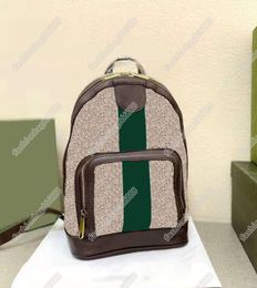 Unisex Backpack Bag Top Quality Luxury Designer School Womens Men Travel Luggage Red Green Bars Leather Handbags Casual Backpacks 4406732