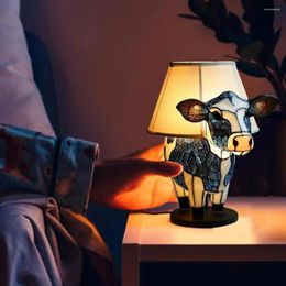 Table Lamps Vintage Lamp Desk With Warm Glow Cow Monkey Resin Usb Operated Night Light For Room Bedroom Or