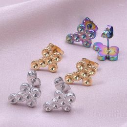 Stud Earrings 12pcs/Lot Vintage Cross Earring Stainless Steel Charms For Jewelry Making Supplies Wholesale Bulk Item DIY Accessory