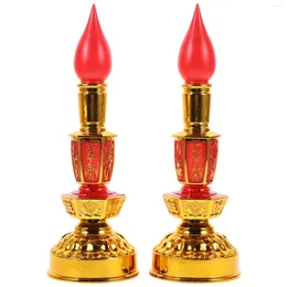 Candle Holders Hall Light LED Operated Buddhism Altar Candles Vintage Lamp