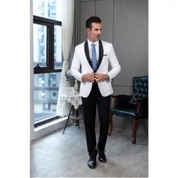 Men's Suits White Suit Groom 2 Piece Design Style Single Breasted Wedding Formal Tuxedo Elegant Jacket Pants