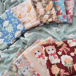 Fabric 100D Micro Elastic Fabric Cartoon Animal Lolita Handmade DIY Clothing Skirt for Sewing by Half Metre d240503