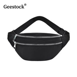 Geestock WomenS Waist Bag Nylon Fanny Packs Casual Chest Bags Man Belt Pouch Travel Hip Sport Bum 240429