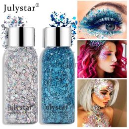 Body Glitter Julystar 10 Colour Eyes Glitter Cosmetics Face Sequins Cream Diamond Jewels Rhinestones Makeup Party Festival Glitter Makeup d240503