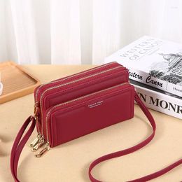 Shoulder Bags 2024 Ladies Long Wallet High Quality Double Zipper Large Capacity Clutch Multifunctional Fashion One Messenger Bag