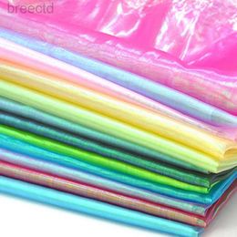 Fabric 1 Pc Colorful Shiny Gauze Fabric Fluorescent Colorful Shiny Gauze For Stage Wedding Decor DIY Clothing Headwear d240503