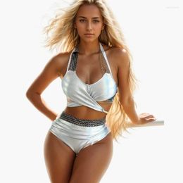 Women's Swimwear 2024 Sexy Low Waist Bikini Set Solid One Shoulder Thong Women Swimsuit Bathing Suits Biquini Summer