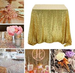 Rectangular Table Cover Glitter Sequin Table Cloth Rose Gold Silver Tablecloth for Wedding Party Home Decor1664695