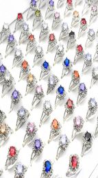 20 Pieces Vintage Style Round Colourful Crystal Rings Whole Punk Bohemian Rings for Women Fashion Jewelry7685986