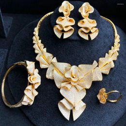 Necklace Earrings Set Missvikki Creating Elegant Qualities Bangle Ring 4 PCS For Women Bridal Wedding Accessories