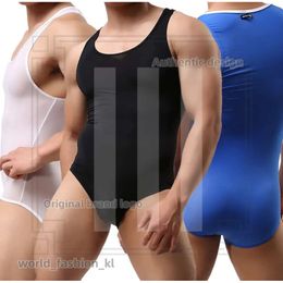 Designer 4 Colours Sexy Men Sleeveless Leotard Stretchy Male Shapewear One-Piece Soft Undergarment Wrestling Singlet Bodywear Fashion Swimsuit 644