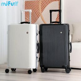 Suitcases MiFuny Rolling Luggages Aluminium Sash Ins -absorbent Universal Wheel Boarding Lock Portable Business Trolley Travel Case