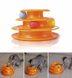 Funny Pet Cat Toy Intelligence Triple Play Disc Dog Cat Toys Balls Three Layer Claw Ball Pet Supplies4976008