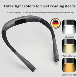 Table Lamps Rechargeable Folding Hanging Neck Lamp 3 Colour Reading Light